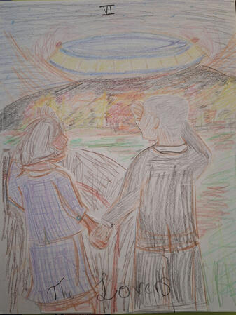 Original sketch for The Lovers